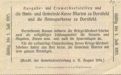 Marten (und Dortmund-Dorstfeld) - Gemeinde - 11.8.1914 - 1 Mark