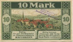 Maulbronn - Amtskörperschaft - 31.12.1918 - 1.2.1919 - 10 Mark