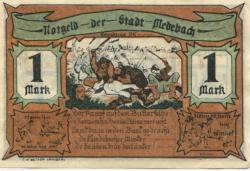 Medebach - Stadt - 2.9.1921 - 1 Mark