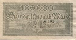 Meerane - Stadt - 8.8.1923 - 100000 Mark