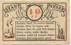 Melle - Stadt - November 1921 - 10 Pfennig