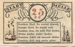 Melle - Stadt - November 1921 - 25 Pfennig