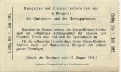 Mengede (heute: Dortmund) - Amtsverband - 14.8.1914 - 2 Mark 