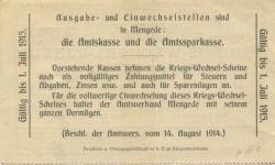 Mengede (heute: Dortmund) - Amtsverband - 14.8.1914 - 3 Mark