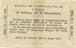 Mengede (heute: Dortmund) - Amtsverband - 14.8.1914 - 3 Mark