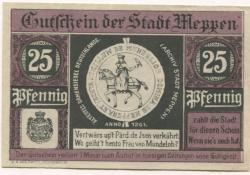 Meppen - Stadt - 31.5.1921 - 25 Pfennig