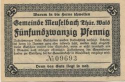 Meuselbach - Gemeinde - 1.10.1920 - 25 Pfennig