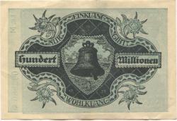 Mindelheim - Stadt - 1.8.1923 - 100 Millionen Mark