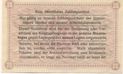 Minden - Kriegsgefangenenlager - 1.12.1917 - 20 Pfennig