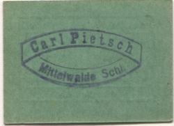 Mittelwalde (heute: PL-Miedzylesie) - Pietsch, Carl, Kaufhaus - -- - 10 Pfennig