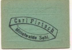 Mittelwalde (heute: PL-Miedzylesie) - Pietsch, Carl, Kaufhaus - -- - 10 Pfennig