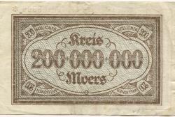 Moers - Kreis - 20.9.1923 - 1.4.1924 - 200 Millionen Mark