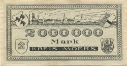 Moers - Kreis - 15.8.1923 - 2 Millionen Mark