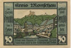 Monschau - Kreis - 1.7.1921 - 1.10.1921 - 50 Pfennig