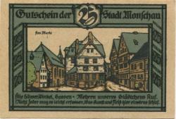 Monschau - Stadt - 1.7.1921 - 1.1.1922 - 25 Pfennig