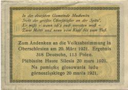 Muchenitz (heute: PL-Mechnice) - Gemeinde - - 31.12.1921 - 75 Pfennig