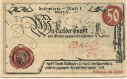 Mühlhausen - Stadt - 1.4.1921 - 31.10.1921 - 50 Pfennig
