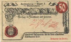 Mühlhausen - Stadt - 1.4.1921 - 31.10.1921 - 50 Pfennig