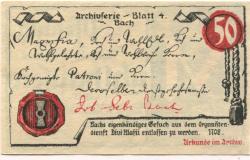 Mühlhausen - Stadt - 1.4.1921 - 31.10.1921 - 50 Pfennig