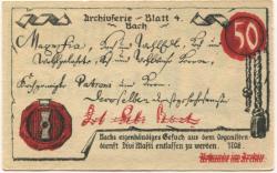 Mühlhausen - Stadt - 1.4.1921 - 31.10.1921 - 50 Pfennig