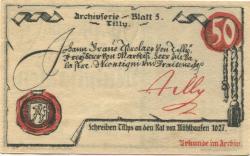 Mühlhausen - Stadt - 1.4.1921 - 31.10.1921 - 50 Pfennig