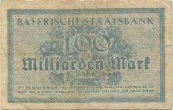 München - Bayerische Staatsbank - 20.10.1923 - 100 Milliarden Mark 
