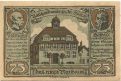 Naugard (heute: PL:Nowogard) - Städtische Sparkasse - 20.5.1922 - 75 Pfennig