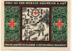 Naunhof - Deutsches Rotes Kreuz, Freiwillige Sanitätskolonne - 26.6.1921 - 31.12.1921 - 50 Pfennig