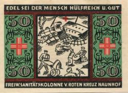 Naunhof - Deutsches Rotes Kreuz, Freiwillige Sanitätskolonne - 26.6.1921 - 31.12.1921 - 50 Pfennig