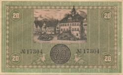 Neckarsulm - Stadt - 15.11.1918 - 31.1.1919 - 20 Mark