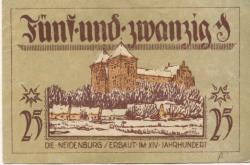 Neidenburg (heute: PL-Nidzica) - Stadt - November 1921 - 25 Pfennig