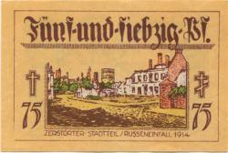 Neidenburg (heute: PL-Nidzica) - Stadt - November 1921 - 75 Pfennig