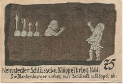 Neinstedt (heute: Thale) - Gemeinde - September 1921 - 75 Pfennig