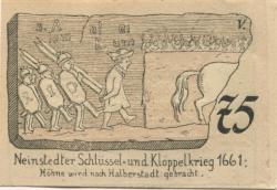 Neinstedt (heute: Thale) - Gemeinde - September 1921 - 75 Pfennig