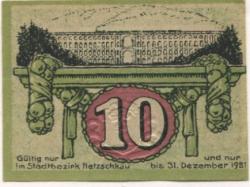 Netzschkau - Stadt - - 31.12.1921 - 10 Pfennig