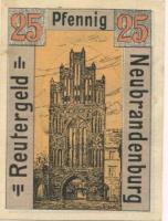 Neubrandenburg - Stadt - - 31.5.1922 - 25 Pfennig