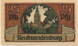 Neubrandenburg - Stadt - 2.7.1921 - 30.6.1922 - 25 Pfennig
