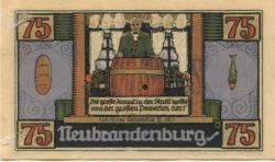 Neubrandenburg - Stadt - 2.7.1921 - 30.6.1922 - 75 Pfennig