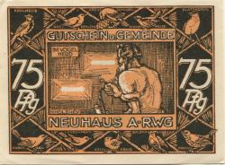 Neuhaus - Gemeinde - 1921 - 75 Pfennig