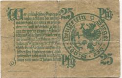 Neustettin (heute: PL-Szczecinek) - Stadt - 14.4.1919 - ab 31.3.1920 - 25 Pfennig 