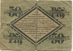 Neustettin (heute: PL-Szczecinek) - Stadt - 14.4.1919 - ab 31.3.1920 - 50 Pfennig 