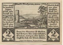 Nieheim - Vorschuss-Verein eGmuH - 19.11.1921 - 1.3.1922 - 2 Mark