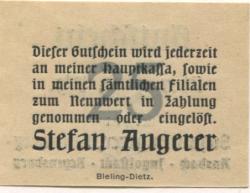 Nürnberg - Angerer, Stefan, Lebensmittel-Spezialhaus, Kohlenhofstr. 26 - -- - 25 Pfennig 