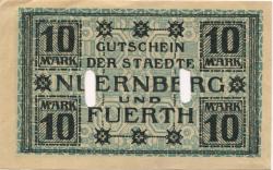 Nürnberg und Fürth - Städte - 23.10.1918 - 1.2.1919 - 10 Mark 