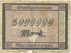 (Ober)Lahnstein - Stadt - August 1923 - 5 Millionen Mark