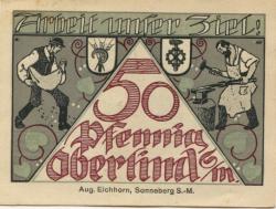 Oberlind (heute: Sonneberg) - Gemeinde - 1920 - 50 Pfennig