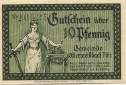 Oberweißbach (heute: Schwarzatal) - Gemeinde - 1.7.1921 - 10 Pfennig