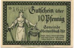 Oberweißbach (heute: Schwarzatal) - Gemeinde - 1.7.1921 - 10 Pfennig 