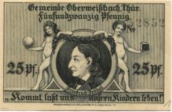 Oberweißbach (heute: Schwarzatal) - Gemeinde - 1.7.1921 - 25 Pfennig