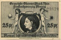 Oberweißbach (heute: Schwarzatal) - Gemeinde - 1.7.1921 - 25 Pfennig